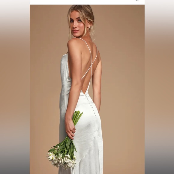 white satin elliatt cowel gown - Picture 3 of 8